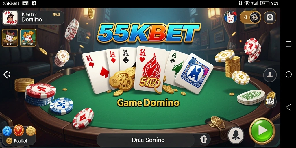 Tampilan utama gameplay Domino yang menarik dan interaktif.