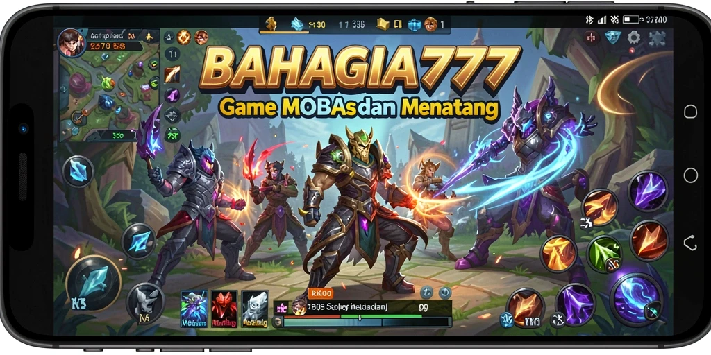 Tangkapan layar gameplay BAHAGIA777 yang menggambarkan pertempuran seru.