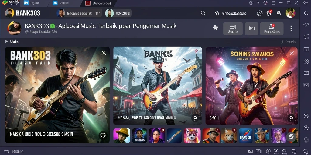 Tampilan gameplay BANK303 yang menarik dengan interaksi musik.