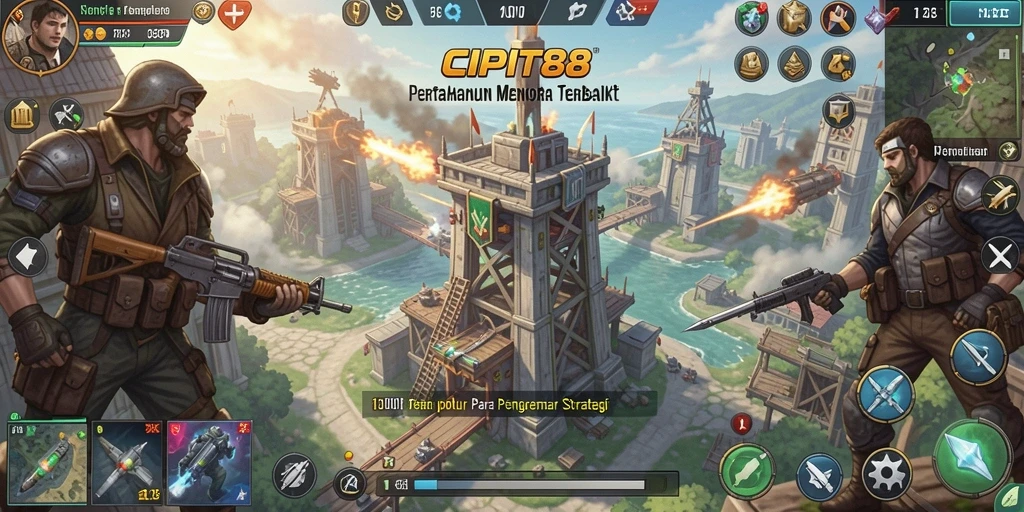 Gameplay mendebarkan dari CIPIT88 yang menampilkan strategi Tower Defense.