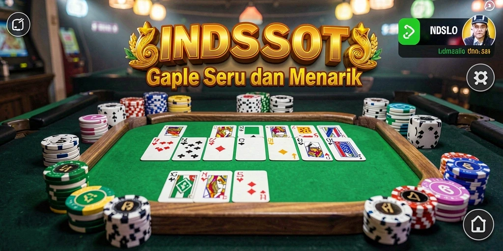Screenshot gameplay INDSLOT dengan suasana permainan Gaple yang bersemangat.
