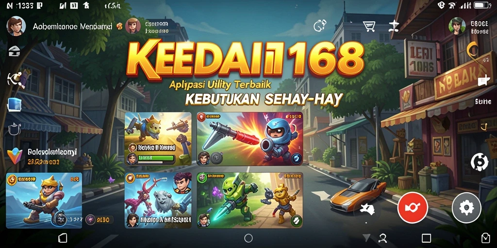 Tampilan utama aplikasi KEDAI168 dengan fitur-fitur Utility yang membantu.