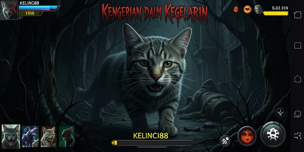 Tampilan gameplay mendebarkan di <strong>KELINCI88</strong> dengan suasana horor yang kental.
