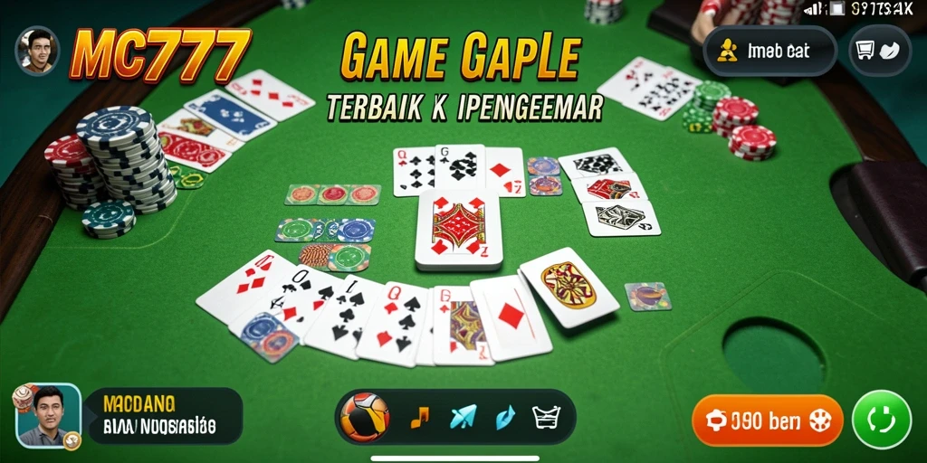 Screenshot dari gameplay Gaple yang menegangkan di MC777.