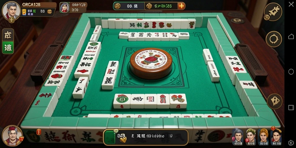 Tampilan seru permainan Mahjong di ORCA128 dengan grafis menawan.