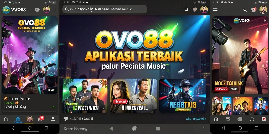 Tampilan interaktif dan seru OVO88 saat memainkan musik.