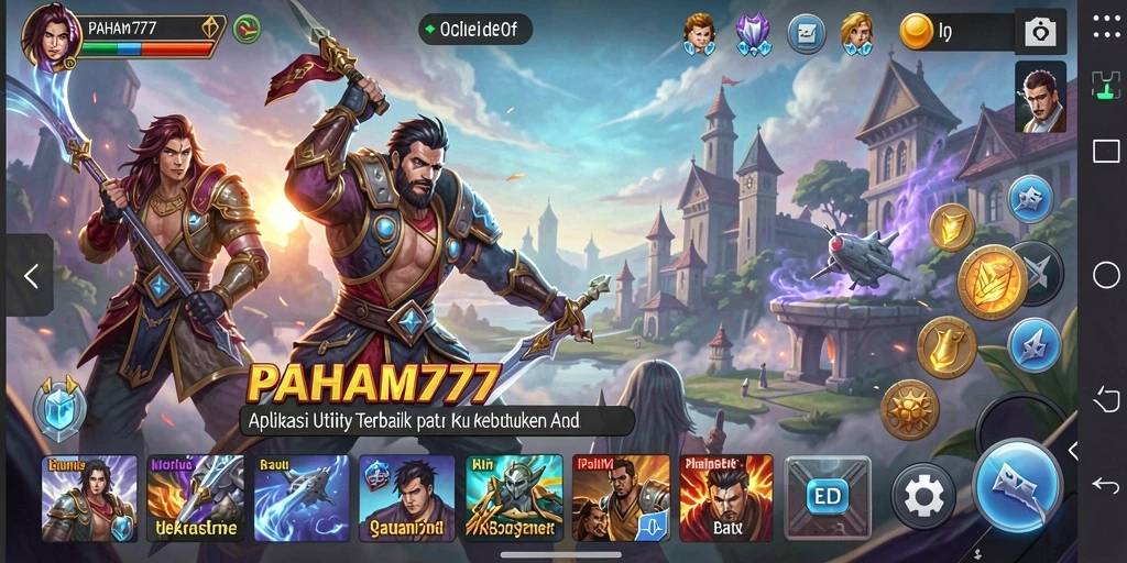 Tampilan utama PAHAM777 dengan berbagai fitur utility.