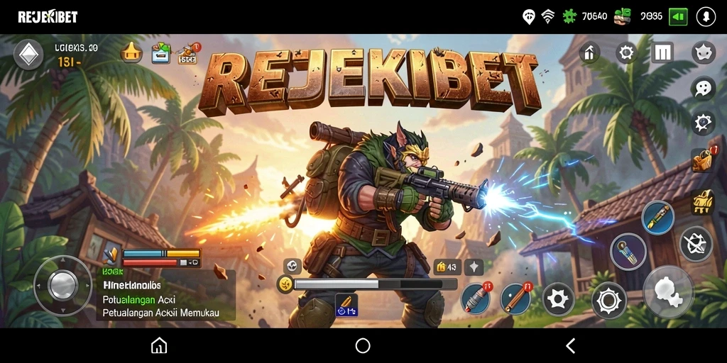 Tampilan gameplay seru dari REJEKIBET yang menampilkan pertempuran mendebarkan.