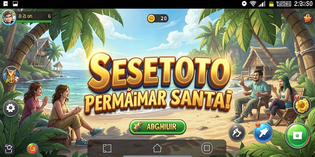 Tampilan menarik dari gameplay SESETOTO yang penuh warna.