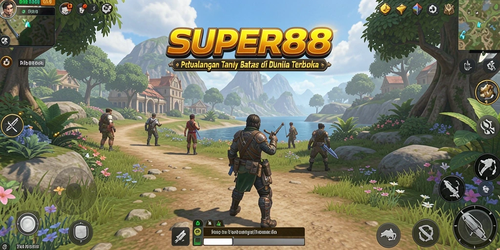 Tampilan gameplay SUPER88 dalam dunia terbuka yang menarik.