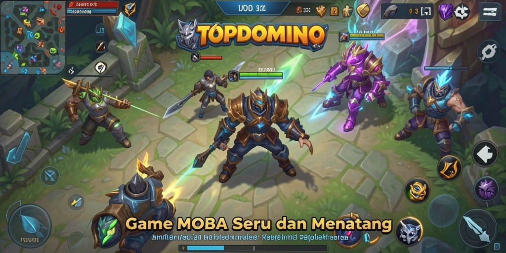 Tampilan gameplay seru di arena TOPDOMINO.