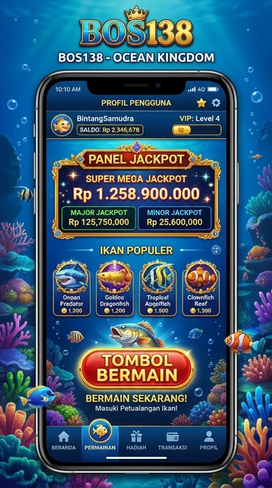 Antarmuka aplikasi bos138 yang sederhana dan intuitif.